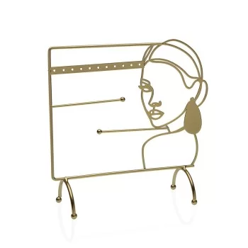 Jewellery Stand Versa Golden Metal 8,5 x 22,5 x 23 cm
