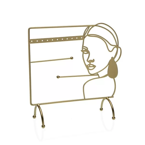 Jewellery Stand Versa Golden Metal 8,5 x 22,5 x 23 cm