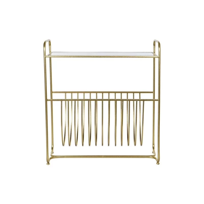 Magazine rack DKD Home Decor Mirror Golden Metal (76 x 35 x 83 cm)