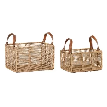 Basket set DKD Home Decor Metal Rope Boho (36 x 27 x 33...