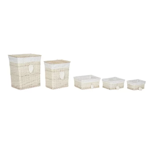 Set of Baskets Home ESPRIT Cream Natural 47 x 35 x 55 cm