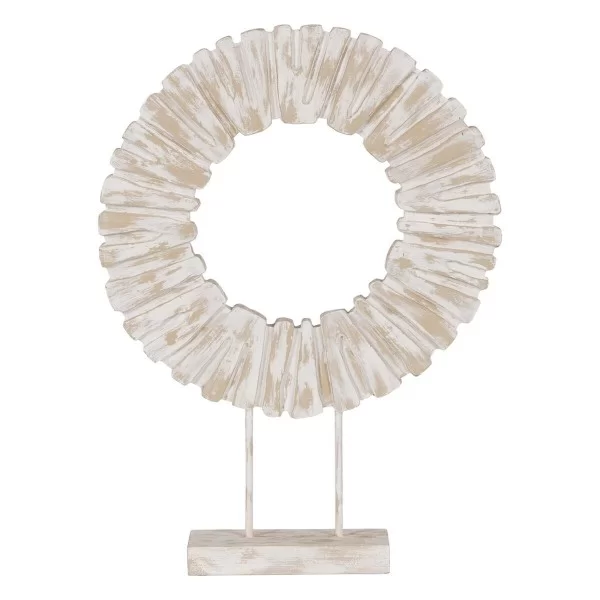 Sculpture White Beige Ring 45 x 10 x 59 cm