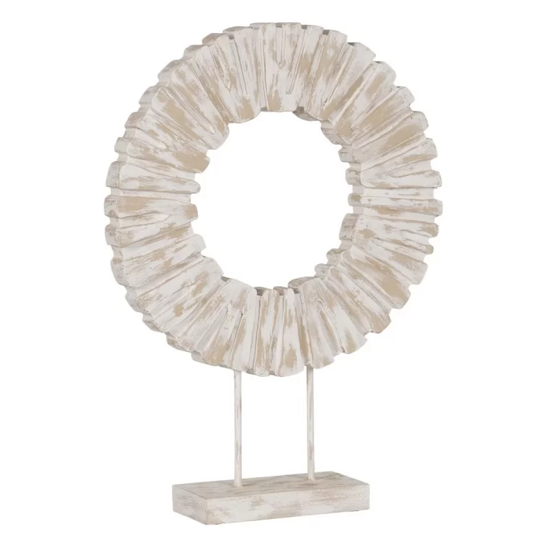 Sculpture White Beige Ring 45 x 10 x 59 cm