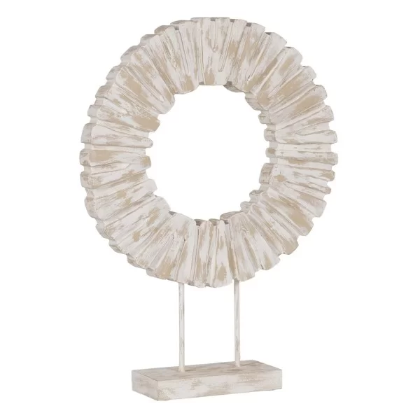 Sculpture White Beige Ring 45 x 10 x 59 cm