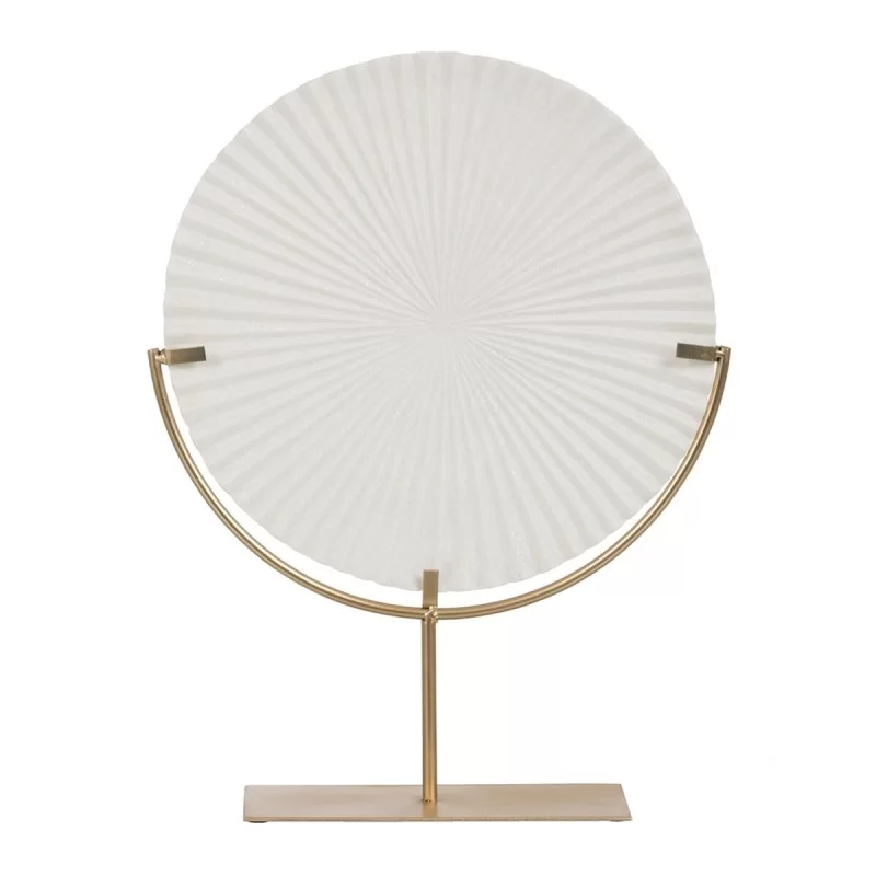 Decorative Figure White Golden Circle 38 x 10 x 49 cm