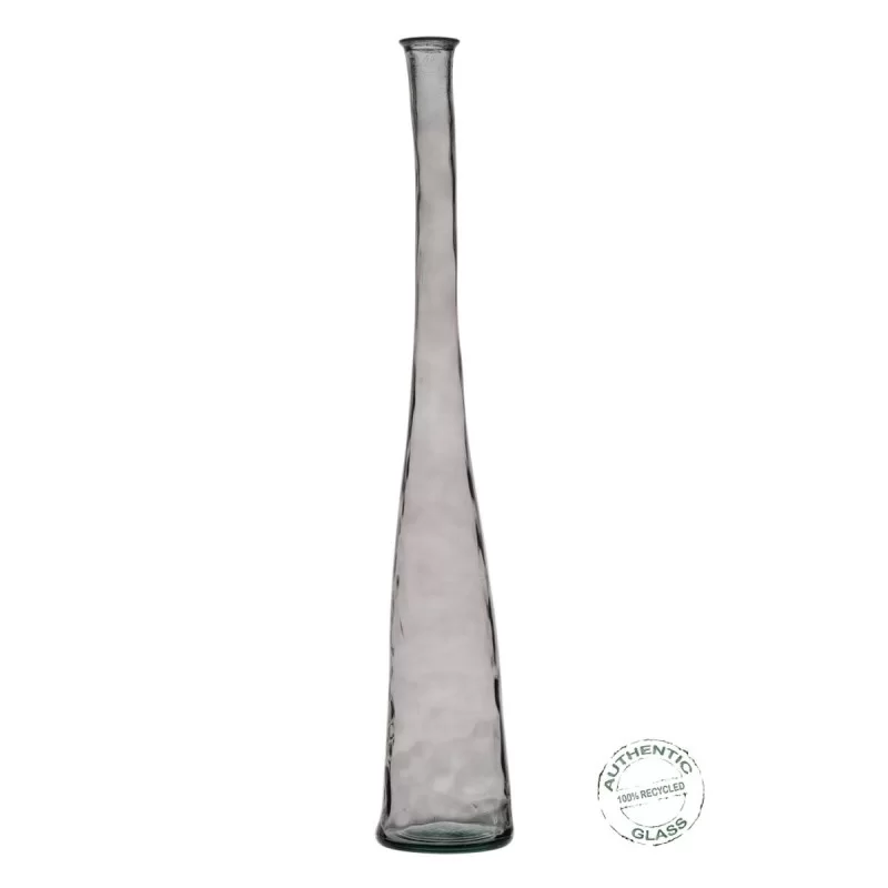 Vase Grey recycled glass 18 x 18 x 120 cm