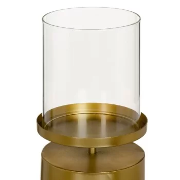 Candleholder 15,5 x 15,5 x 25 cm Crystal Golden Metal 2