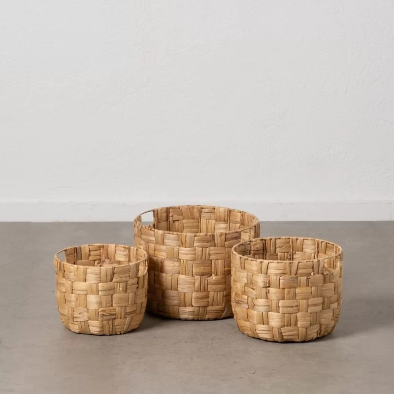 Set of Baskets Beige Natural Fibre 38 x 38 x 28...