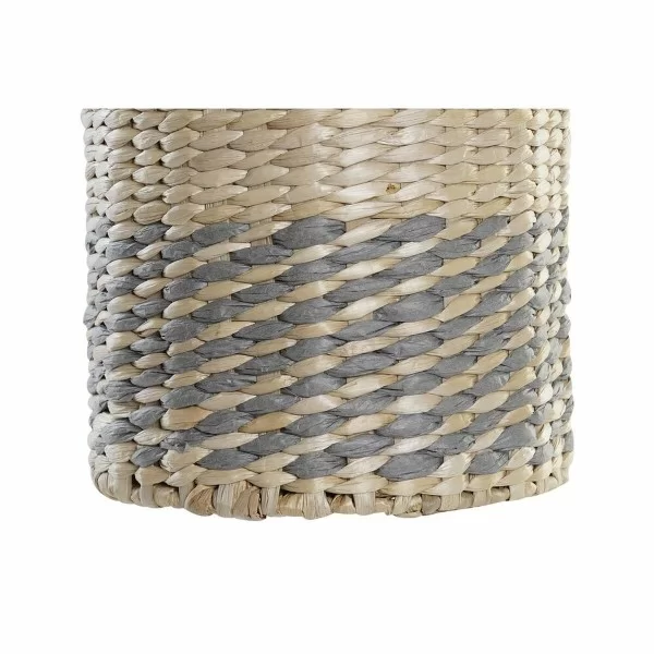 Vase DKD Home Decor Fibre Natural Grey (20 x 20 x 60 cm)