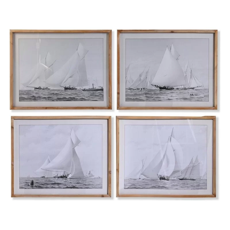 Painting DKD Home Decor Fir Crystal 70 x 55 x 2 cm 70 x 2 x 55 cm Barco (4 Pieces)