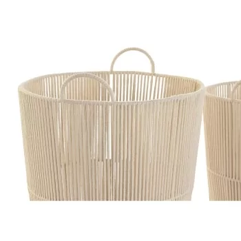 Basket set DKD Home Decor Beige Metal 42 x 42 x 51 cm 2