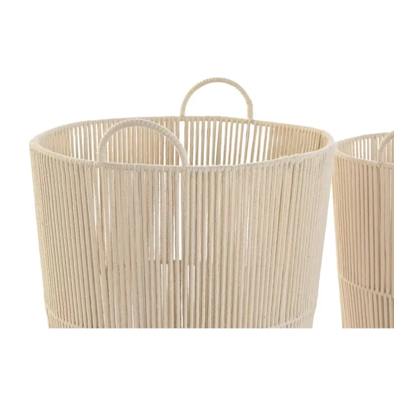 Basket set DKD Home Decor Beige Metal 42 x 42 x...