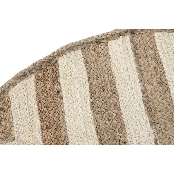 Carpet DKD Home Decor Scandi White Light brown Jute (120 x 120 x 1 cm)
