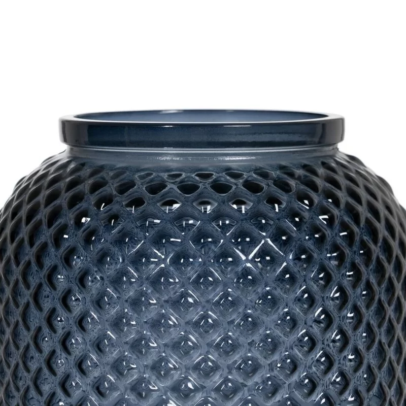 Vase Blue recycled glass 19 x 19 x 19 cm