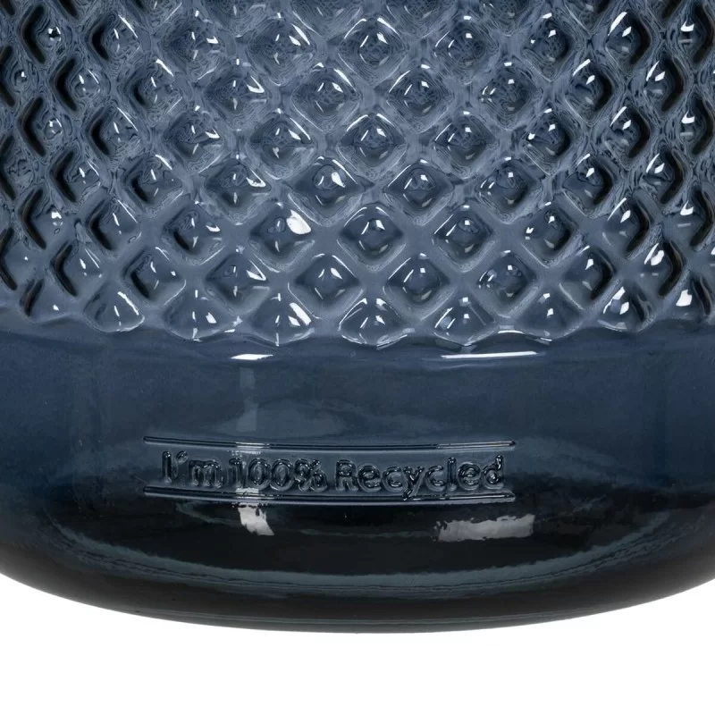 Vase Blue recycled glass 19 x 19 x 19 cm