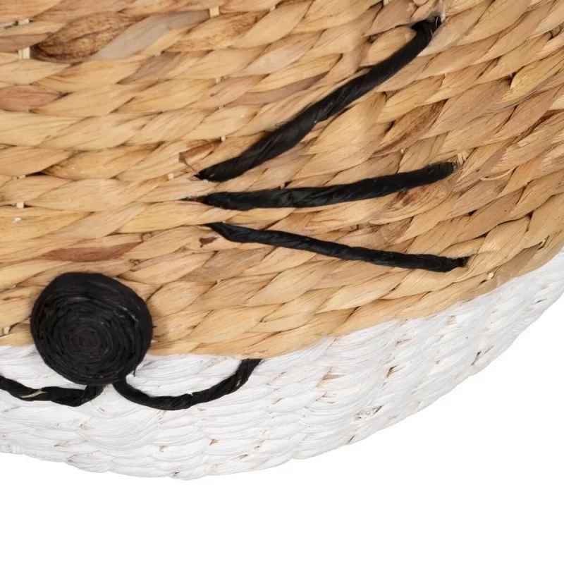 Basket Cat White Black Beige Natural Fibre 41 x...
