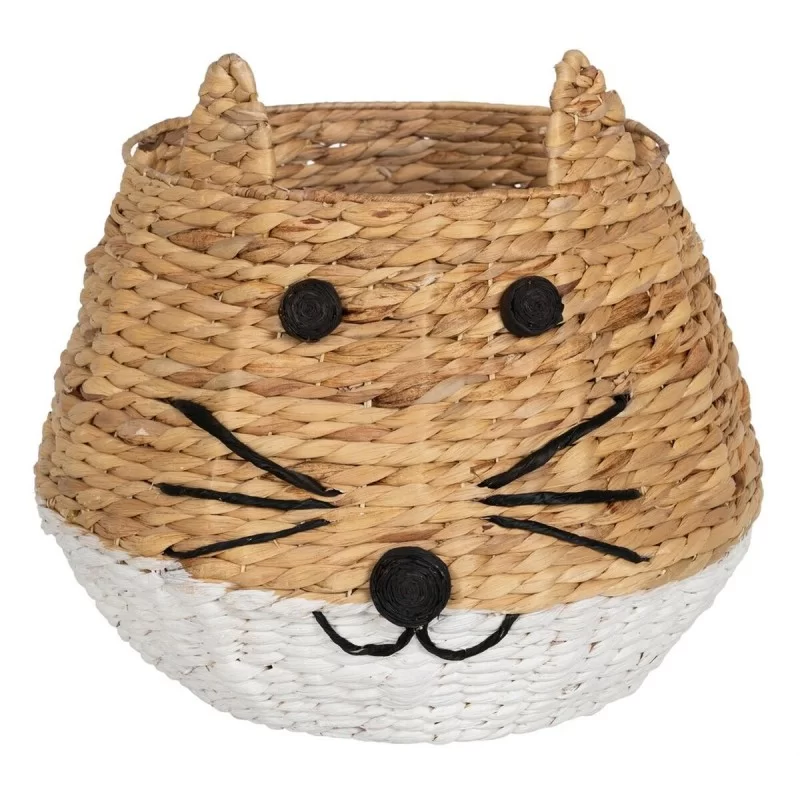 Basket Cat White Black Beige Natural Fibre 41 x...