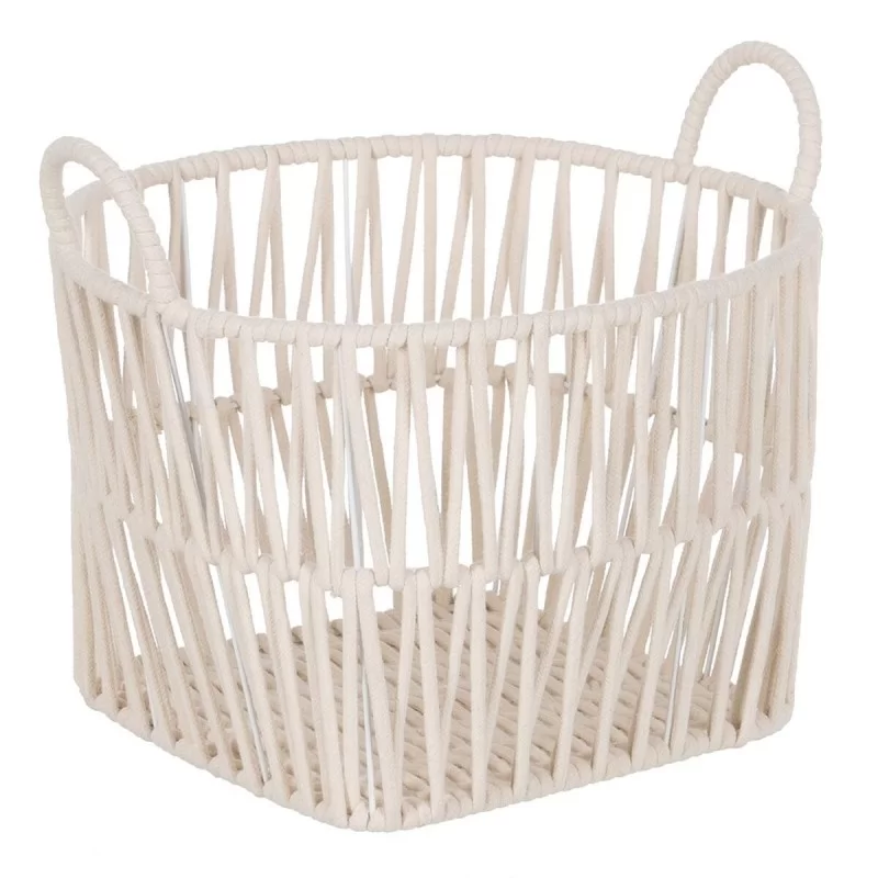 Set of Baskets White Rope 38 x 38 x 32 cm (3...
