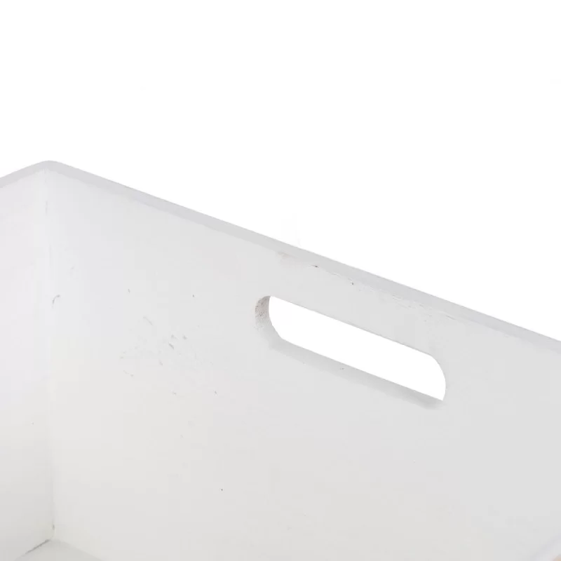 Set of decorative boxes White Natural Paolownia...