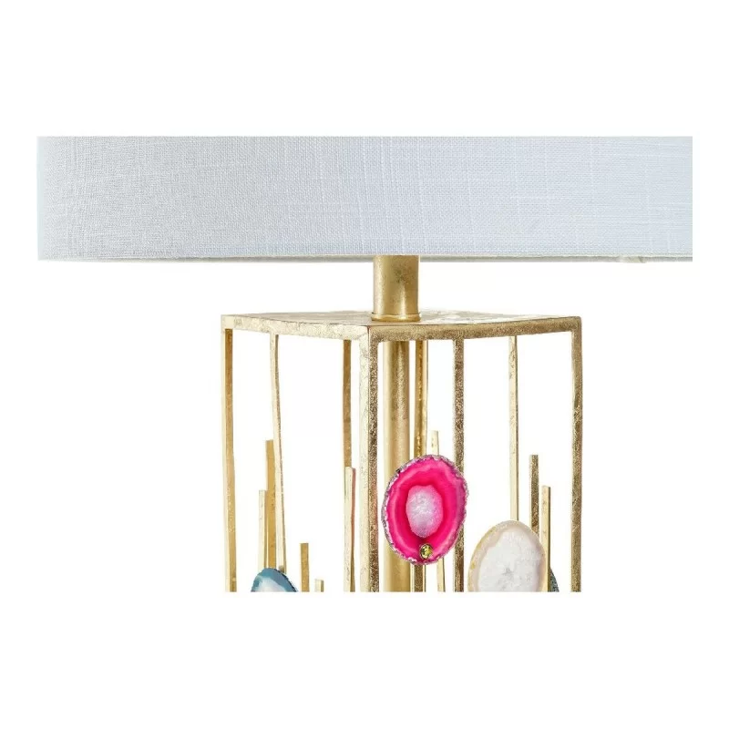 Desk lamp DKD Home Decor White Polyester Metal...