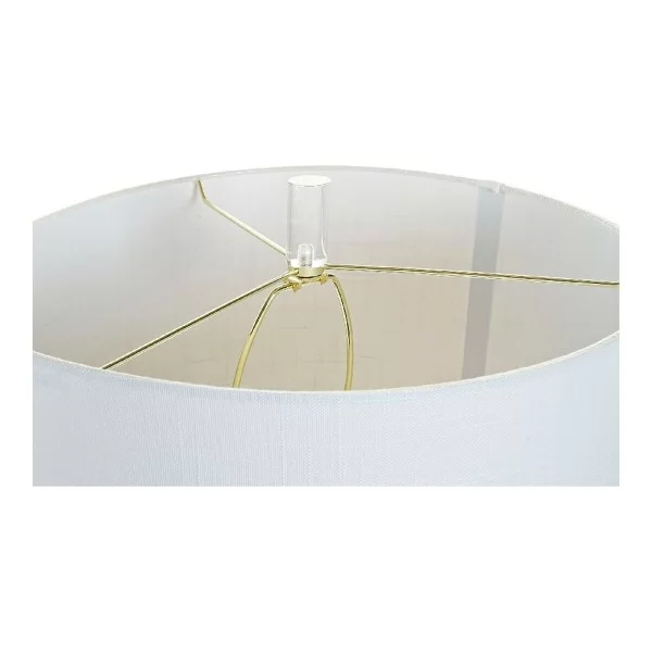 Desk lamp DKD Home Decor White Polyester Metal Crystal 220 V Golden 60 W (41 x 41 x 72 cm)