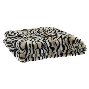 Blanket DKD Home Decor Wild 150 x 200 x 2 cm Black Orange... 2