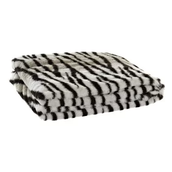Blanket DKD Home Decor Wild 130 x 170 x 2 cm Black Grey...