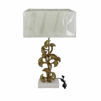 Desk lamp DKD Home Decor Golden Polyester White Resin (38...