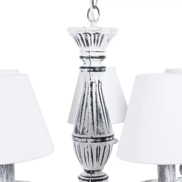 Ceiling Light 58 x 58 x 104 cm Black Metal White Vintage Ø 15 cm