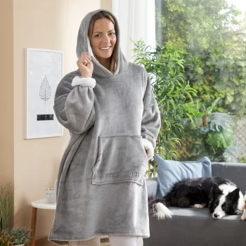 Oversized Sweatshirt Blanket with Fleece Lining Swug...