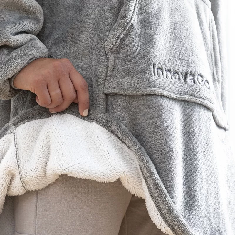 Oversized Sweatshirt Blanket with Fleece Lining...
