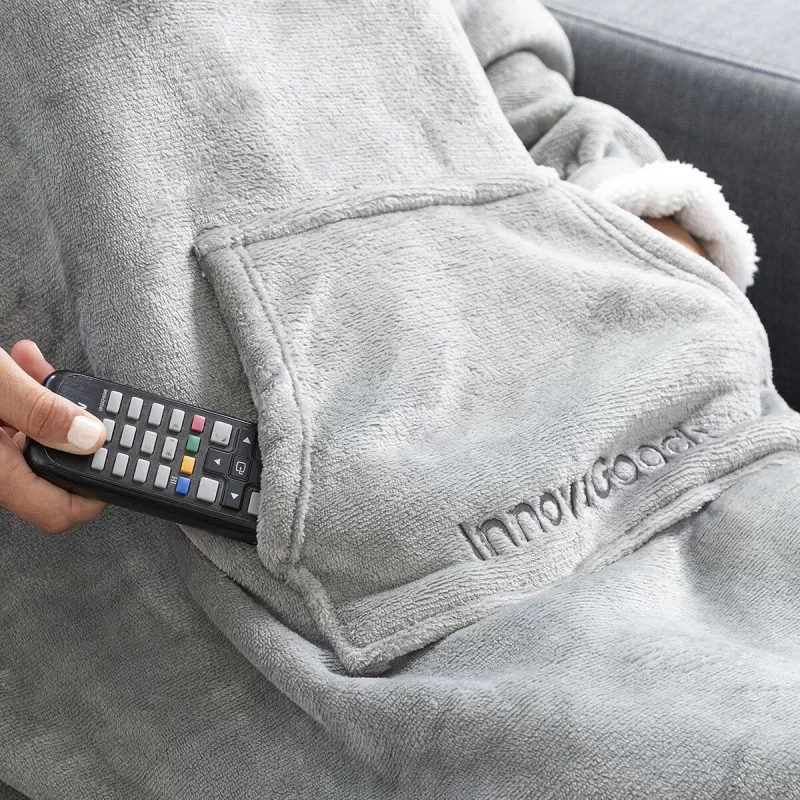 Oversized Sweatshirt Blanket with Fleece Lining...