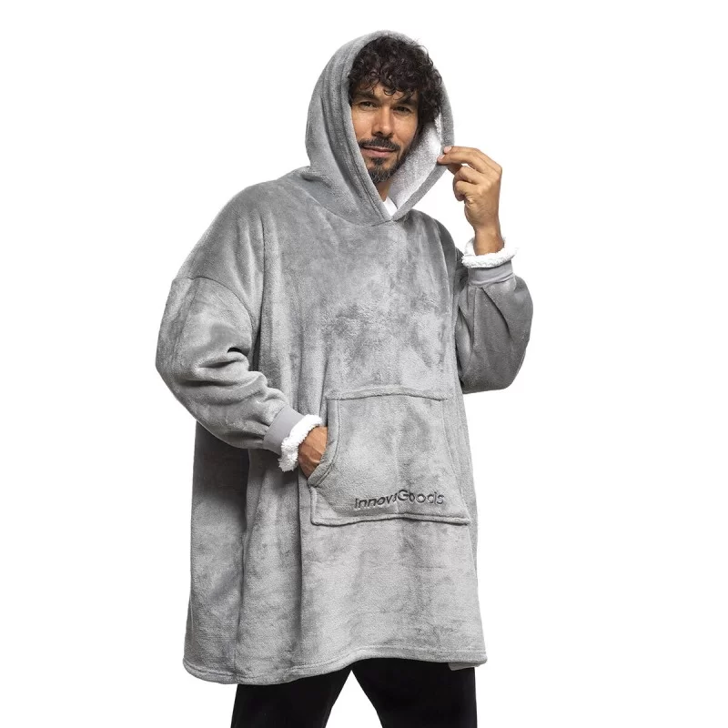 Oversized Sweatshirt Blanket with Fleece Lining...