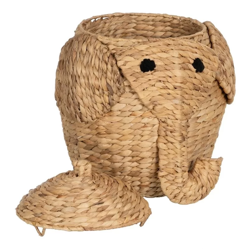 Basket Elephant Black Beige Natural Fibre 38 x...