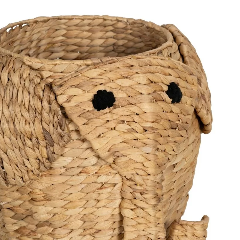 Basket Elephant Black Beige Natural Fibre 38 x...