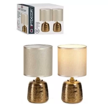 Desk lamp Set Golden Ceramic 13 x 13 x 26 cm (6 Units) 2
