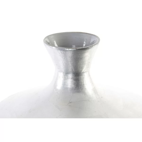 Vase DKD Home Decor Mosaic Silver Grey Mother of pearl Bamboo (25 x 25 x 50,5 cm)