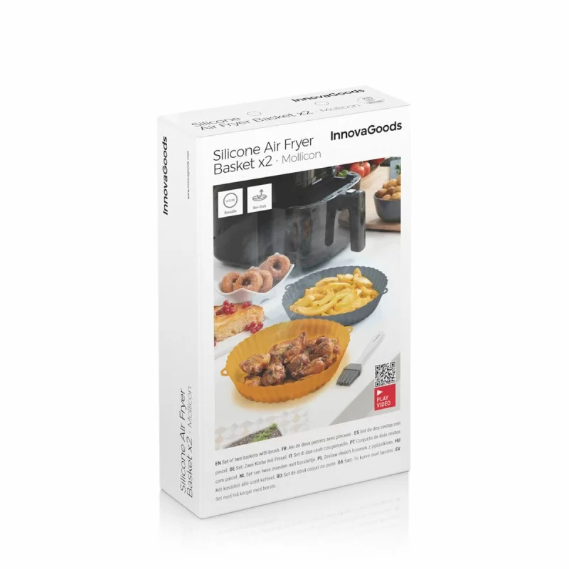 Silicone Baskets with Brush for Air Fryers...