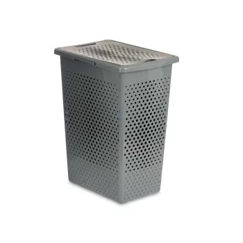 Laundry Basket Grey Plastic 38 L 27 x 49,5 x 38,5 cm (10... 2