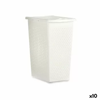 Laundry Basket White Plastic 38 L 27,5 x 49,5 x 38 cm (10...