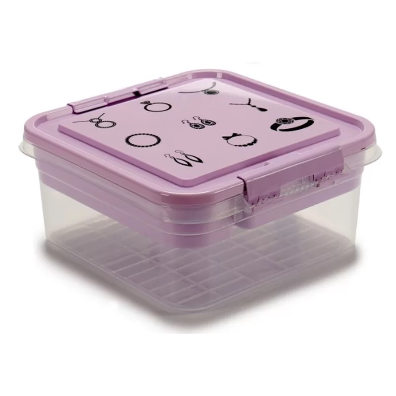 Jewelry box Purple Transparent Plastic 24,5 x...