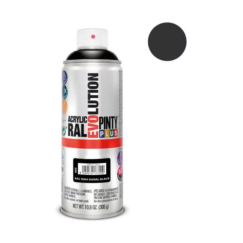 Spray paint Pintyplus Evolution RAL 9004 400 ml...