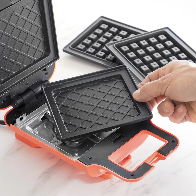 2-in-1 Waffle and Sandwich Maker with Recipes...