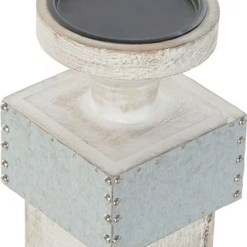 Candleholder DKD Home Decor White Mango wood (16.5 x 16.5... 2