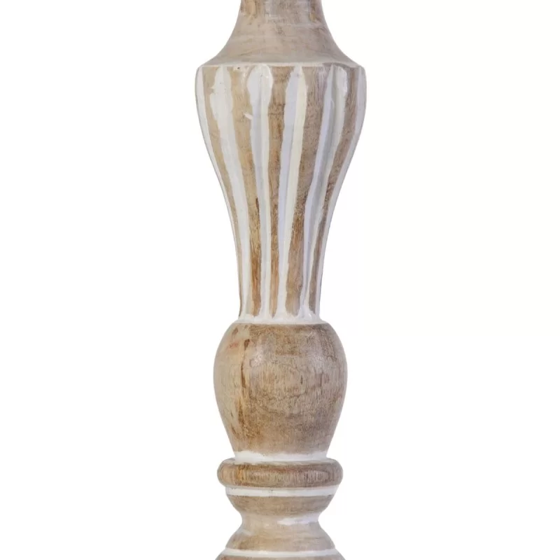 Candleholder 14 x 14 x 37,5 cm Metal Wood White...
