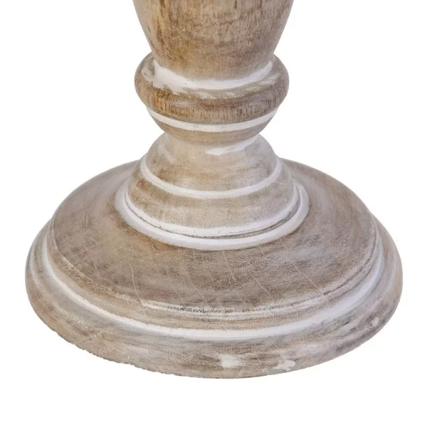 Candleholder 14 x 14 x 37,5 cm Metal Wood White (3 Units)