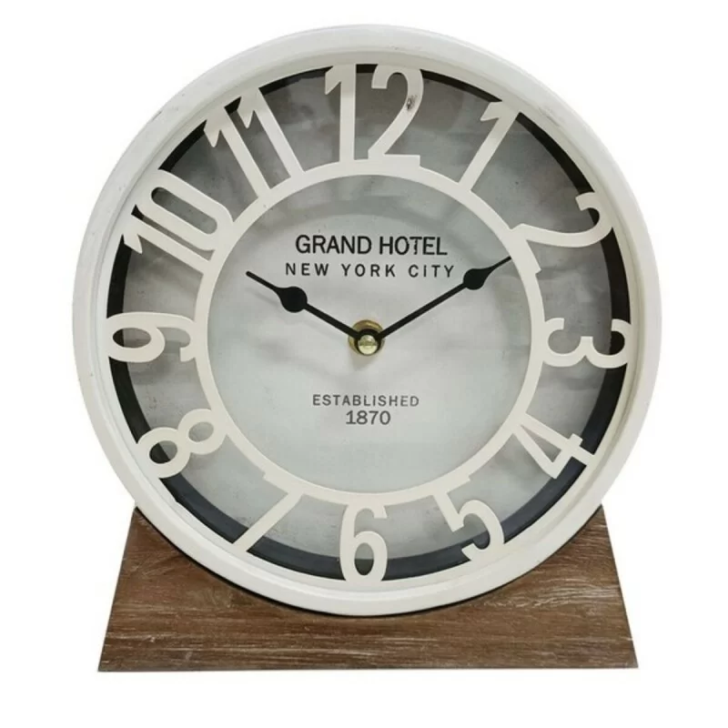 Table clock Versa White MDF Wood (20 x 20 x 6...