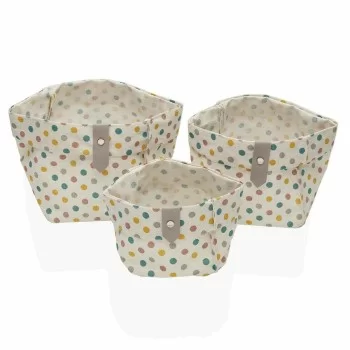 Basket set Versa Springdots Polyester Textile (3 pcs)