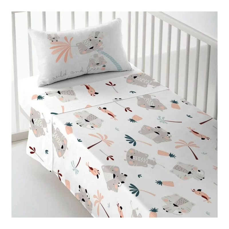 Cot Flat Sheet Cool Kids Wild And Free B 100 x...