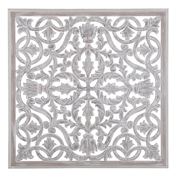 Wall Decoration White 90 x 1 x 90 cm DMF